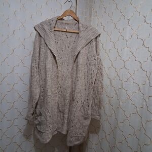 Free People Cream Knit Cardigan